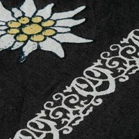 Tiroler Zakdoek - Sjaal Zwart Edelweiss (detail)