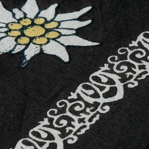 Tiroler Zakdoek - Sjaal Zwart Edelweiss (detail)