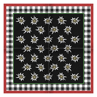 Tiroler Zakdoek - Sjaal Zwart Edelweiss (voorbeeld)