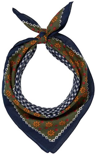 Tiroler Zakdoek - Sjaal met Bloemen Blauw 