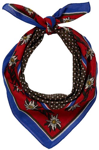 Tiroler Zakdoek - Sjaal Edelweiss Blauw Rood 