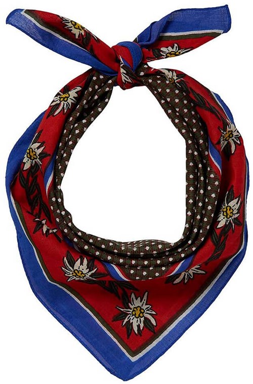 Tiroler Zakdoek - Sjaal Edelweiss Blauw Rood 