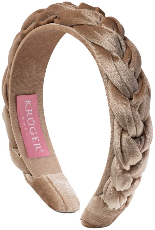 Trachten Haarband Fluweel Gevlochten Beige (1)