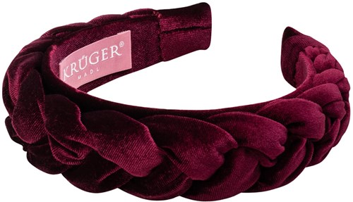 Gevlochten Trachten Haarband Fluweel Bordeaux