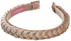 Trachten Haarband Gevlochten Fluweel Smal Beige