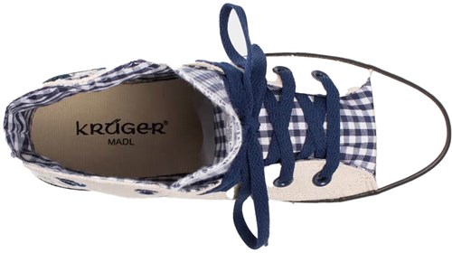 Dames Tiroler Trachten Sneaker Hart Blauw (bovenkant)