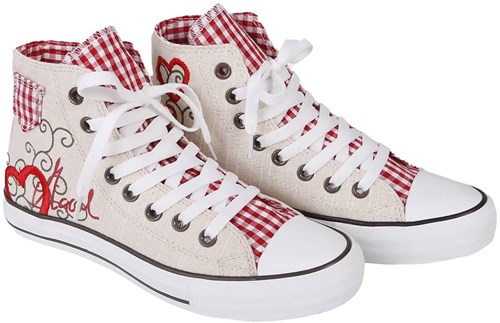 Dames Sneaker Tiroler Trachten  Hart Rood