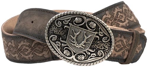 Luxe Trachten Riem Gewei (echt leer)