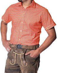 Oktoberfest Overhemd Korte Mouw Oranje-Wit