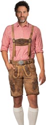 Lederhose Geitenleer Retro Bruin met Riem