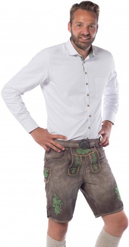 Heren Lederhose Kort Gaudi Groen (Runderleer)