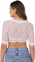 Dirndl Blouse Cassandra Wit (achterkant)