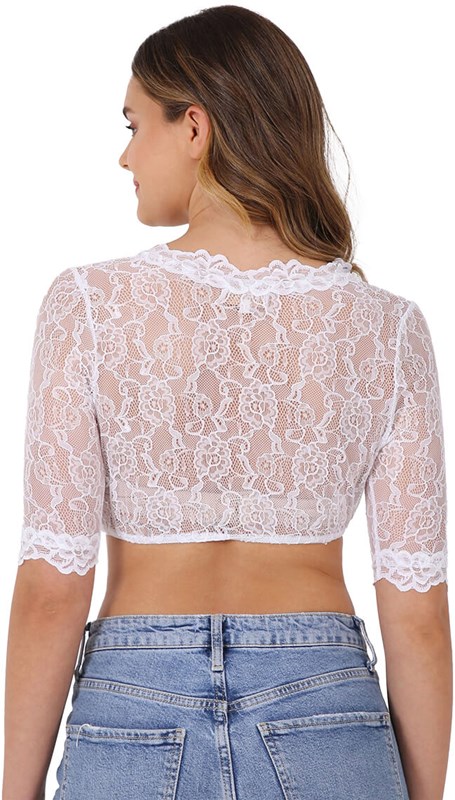 Dirndl Blouse Cassandra Wit (achterkant)