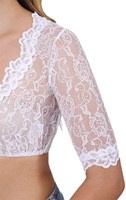 Dirndl Blouse Cassandra Wit (detail mouw)
