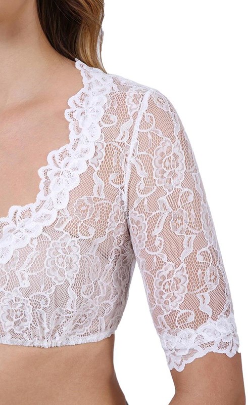 Dirndl Blouse Cassandra Ecru (detail mouw)