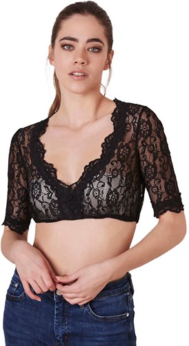 Cassandra Dirndl Blouse Zwart