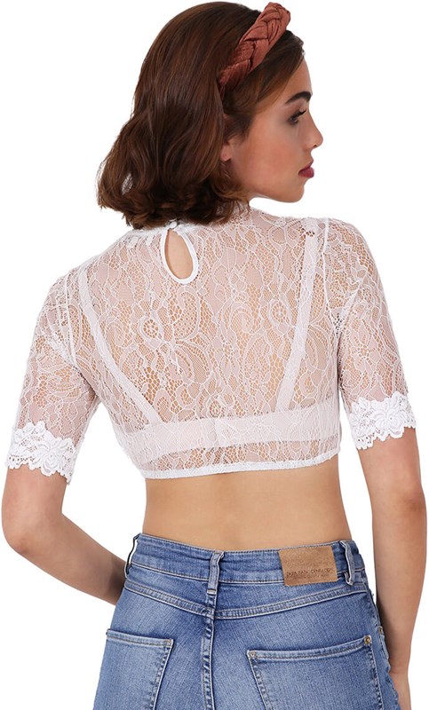 Dirndl Blouse Pippa Ecru (achterkant)