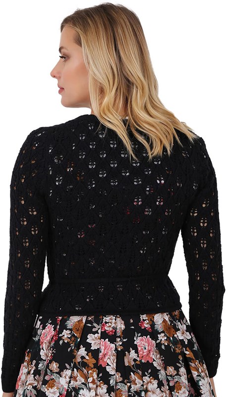 Dames Trachten Vest Florentine Zwart (achterkant)