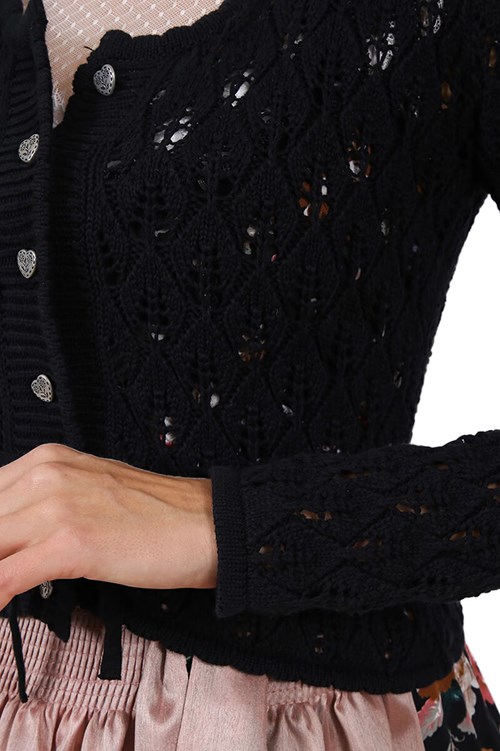 Dames Trachten Vest Florentine Zwart (mauw)
