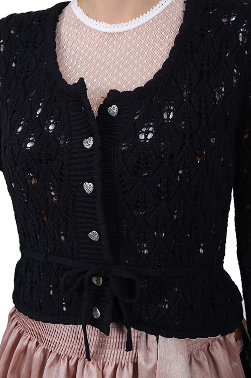 Dames Trachten Vest Florentine Zwart (zijkant)