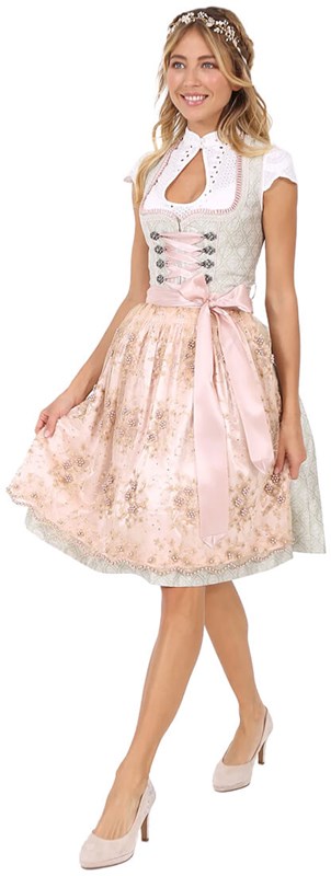 Dirndl Freya Lichtgroen (60cm) (zijkant)