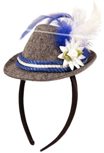 Grijs/Blauw Tiroler Diadeem Hoedje