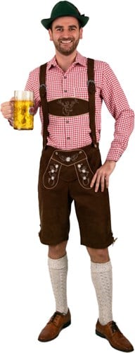 Bruine Tiroler Lederhose Kort