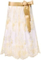 Luxe Trachten Dirndlschort Creme (70cm, tule) 