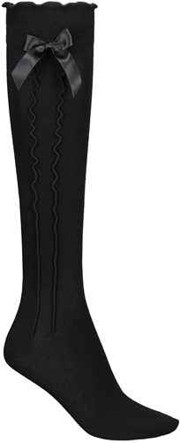 Zwarte Tiroler Kniekousen voor dames (75% katoen)
