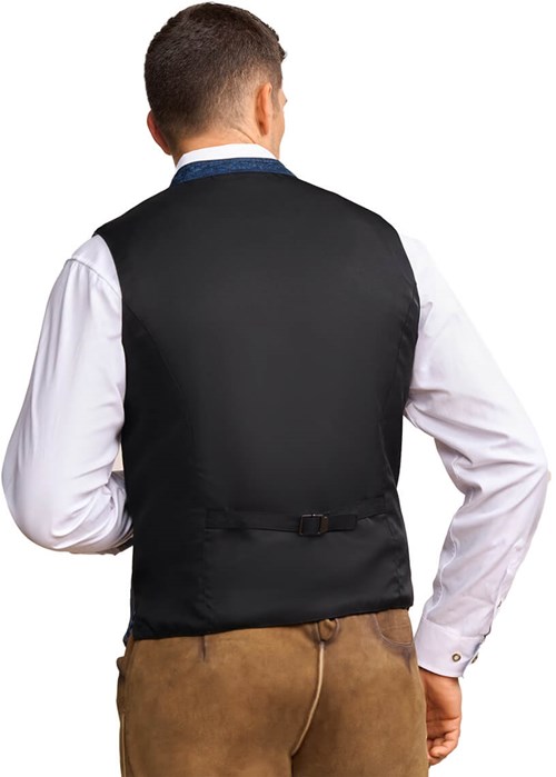 Tiroler Trachten Vest Platzhirsch Donker Blauw (achterkant)