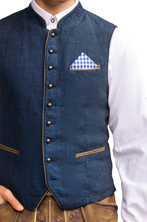 Tiroler Trachten Vest Platzhirsch Donker Blauw (product)