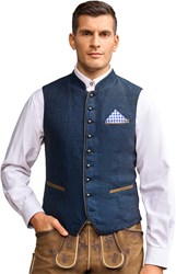 Trachten Tiroler Vest Platzhirsch Donker Blauw