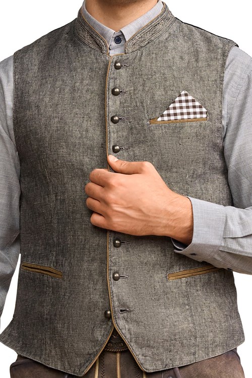Tiroler Trachten Vest Platzhirsch Grijs (product)