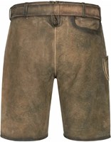 Geitenleer Lederhose Herakles Bruin met Riem (achterkant)