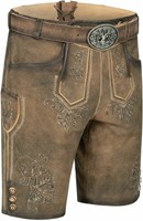 Geitenleer Lederhose Herakles Bruin met Riem (zijkant)