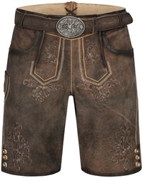 Arijus Geitenleer Lederhose Bruin met Riem