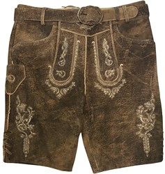 Steigenhöfer Manufaktur Korte klederdracht joggingbroek met trekkoord in lederhosen look - Moritz - jogging lederen broek heren klederdracht voor