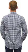 Tiroler Blouse Heren Donkerblauw-Wit (achterkant)