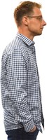 Tiroler Blouse Heren Donkerblauw-Wit (zijkant)