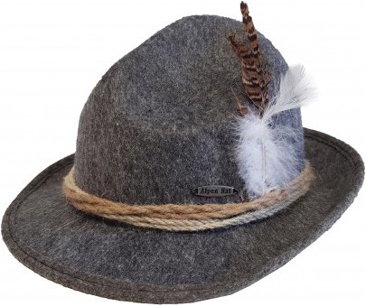 Hoed Oktoberfest Alpen Grijs