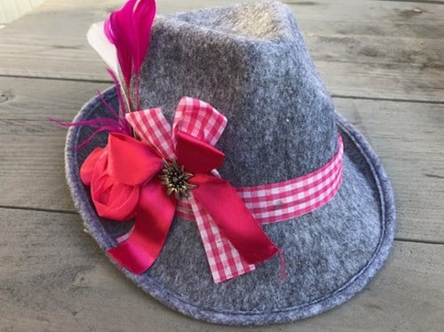 Oktoberfest Hoedje Grijs - Pink voor dames