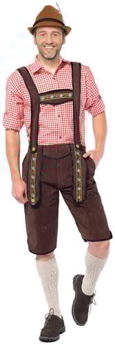 Johan Lederhose Lang Donkerbruin 