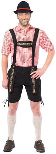 Johan Lederhose Kort Zwart 