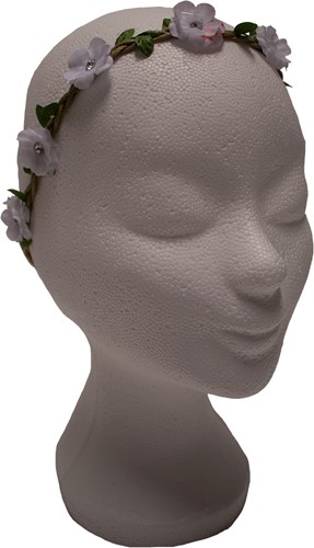 Bloemen Haarbandje Wit met Strass