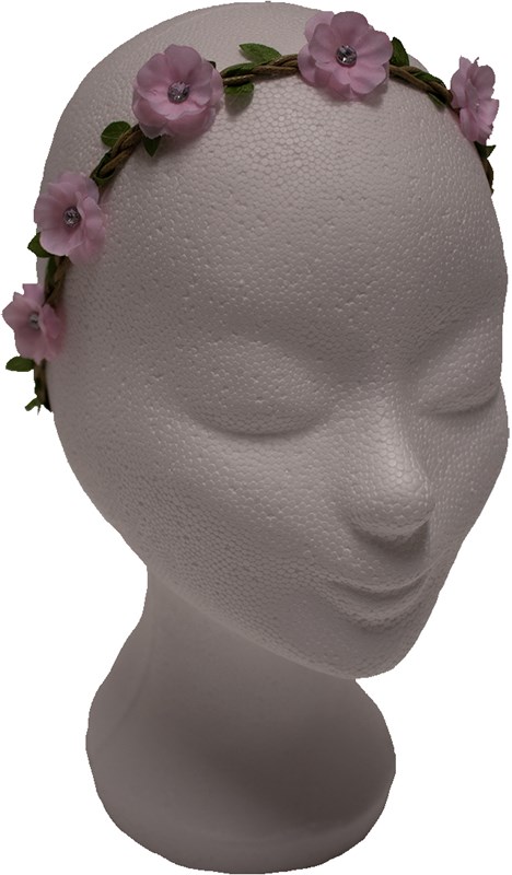 Bloemen Haarbandje Roze met Strass