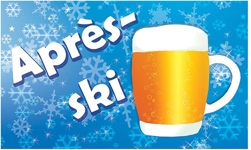 Apres Ski Vlag met Bierpul (150 bij 90cm)