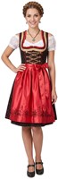 Luxe Dirndl Franziska (Rood-Zwart)