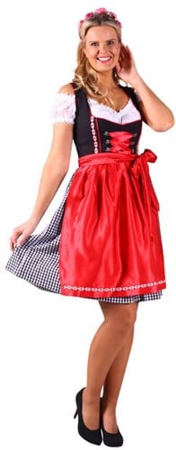 Viktora Dirndl Zwart/Rood