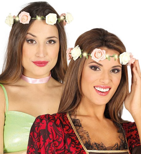 Haarband Bloemen met Roosjes en Licht