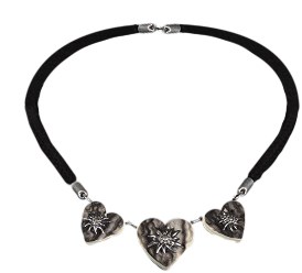 Hartjes Ketting met Edelweiss (hout)